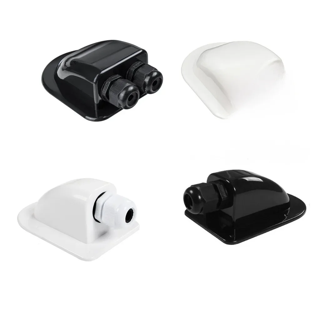 Duplo Fio Entrada Gland Box, Painel Solar Cabo de Telhado, Motorhome Branco Duplo Buraco, RV Yacht e