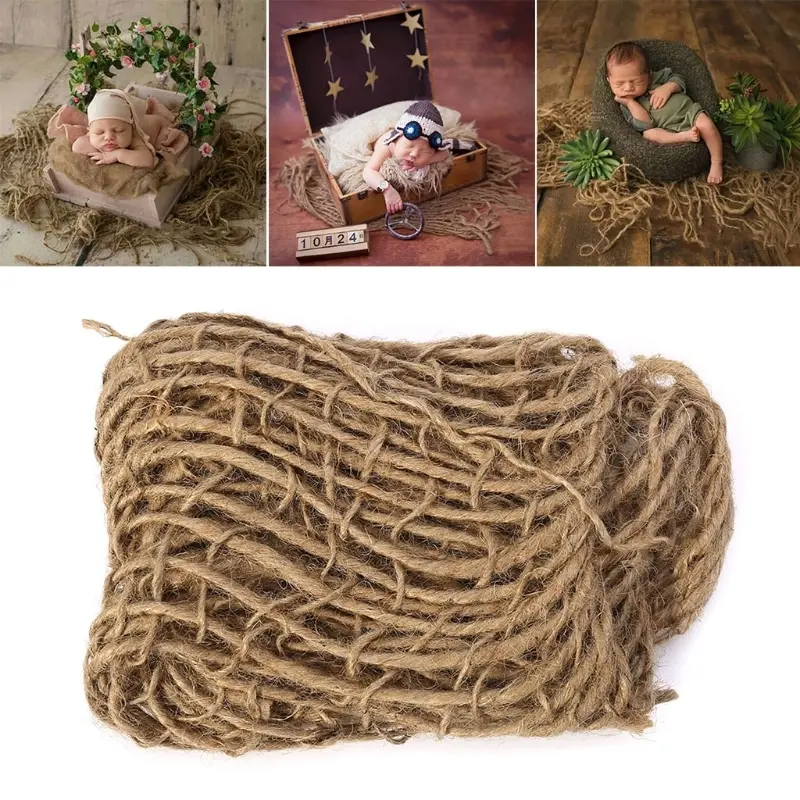 Baby Photography Prop Chunky Burlap Layer Net Hessian juta sfondo coperta puntelli per neonati puntelli per foto Studio accessorio