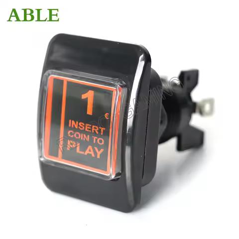 1pcs 1&euro; Push Button For Credit Arcade Coin Operated Euro Game LED Push Button With Micro Switch