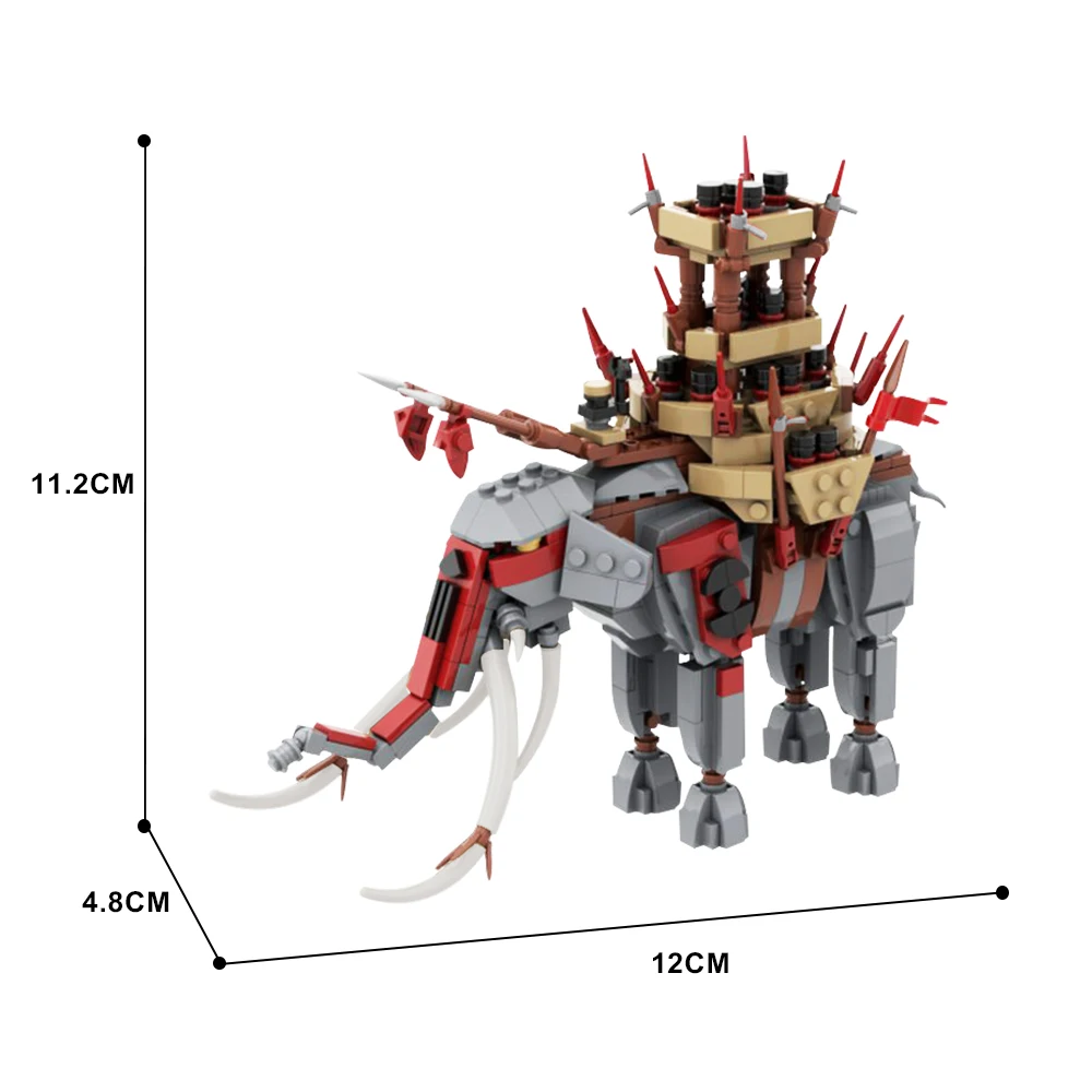 Gobricks MOC Mumakil Oliphant Bricks Rings Movie Creative Model Mumakil War Battle Elephants Building Blocks Toy Gift