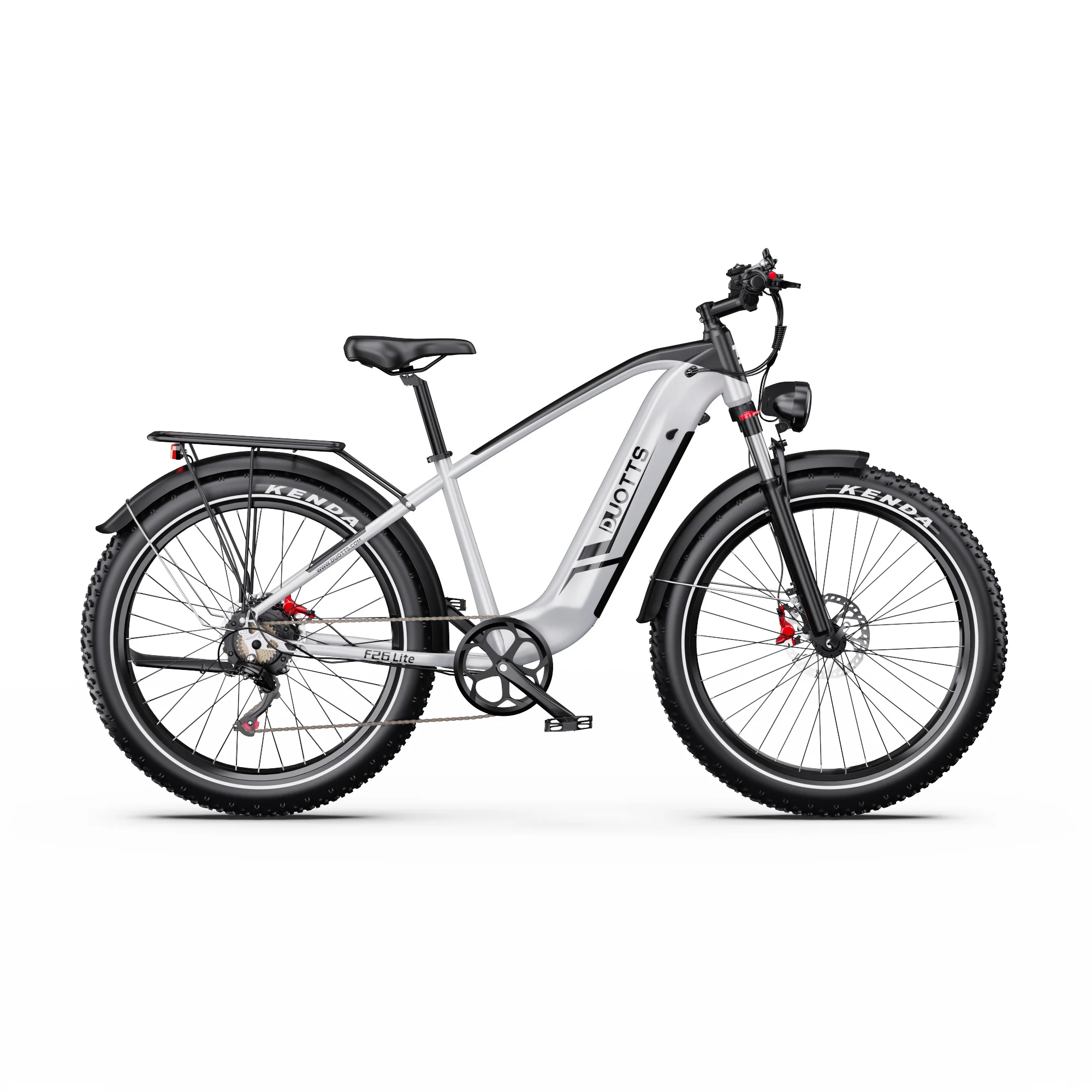 Imagen 5: Duotts F26 48V18ah batería de litio bicicleta de montaña eléctrica Motor doble sin escobillas 26 pulgadas suspensión completa freno hidráulico doble