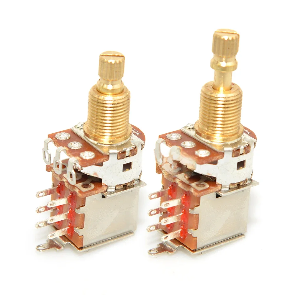 Potentiomètres de guitare Push Pull en laiton, arbre fendu Long 18mm A250K B250K A500K B500K, Pot de commande, interrupteur de guitare, pièces de guitare, 1 pièce