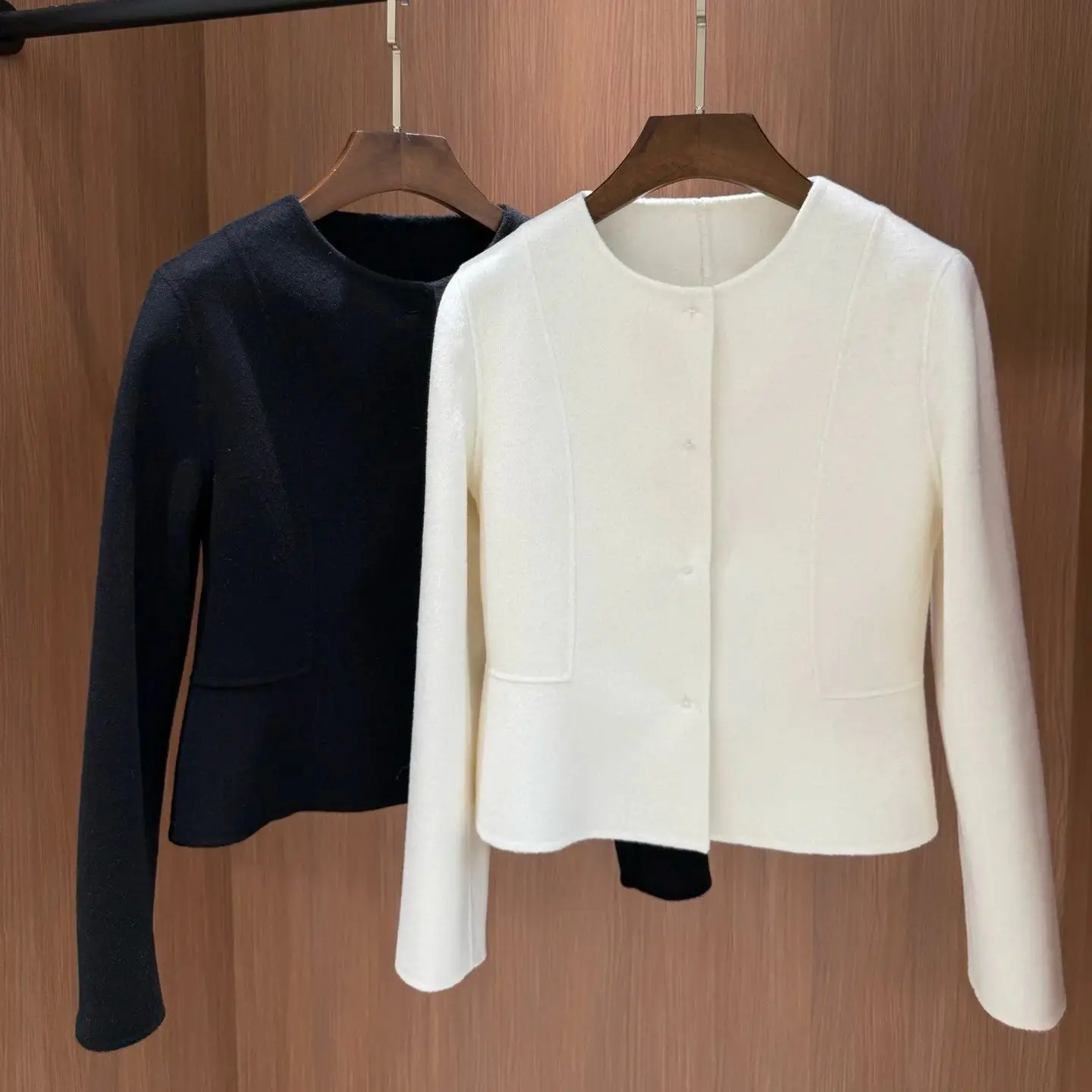 سترة كشمير أنيقة فاخرة بلون سادة #1