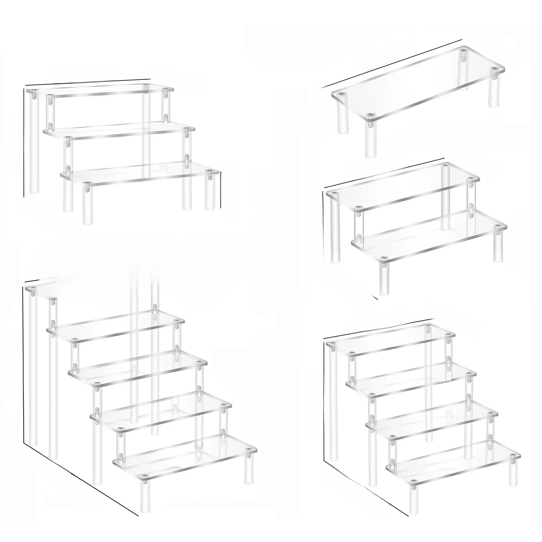 Acryl Display Riser, Parfüm Organizer,Display Riser,Cupcake Display Stand Schritte, Organizer Regal