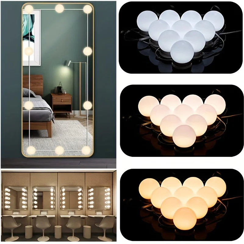 Light Candlestick 10 Lamps Mirror Makeup Led Studio Led Led Light Led Self Glue