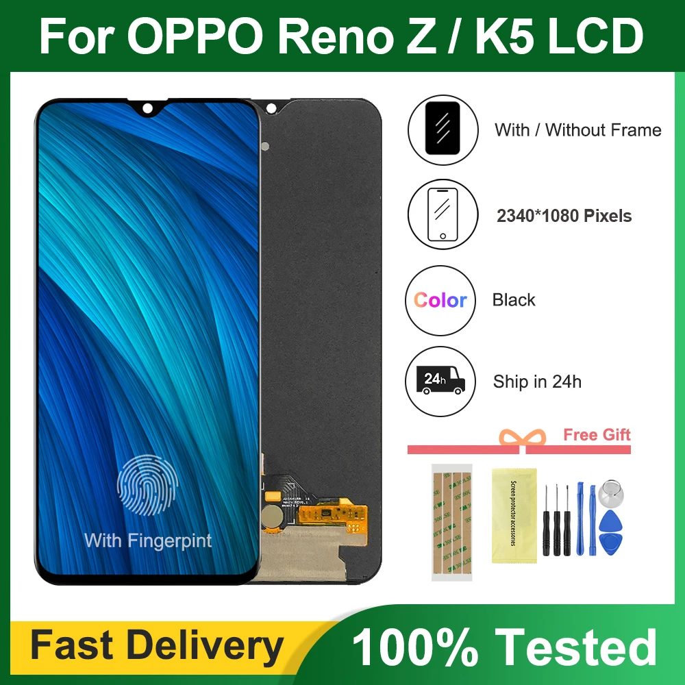 6.4 inch Super AMOLED / TFT For OPPO K5 LCD display touch screen digitizer assembly Replacement For OPPO Reno Z Display