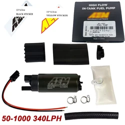 Bomba de combustible Universal para coche, Kit de instalación con colador para Walbro GSS342 50-1000, AEM 50-1210 340LPH, alto flujo Intank EFI