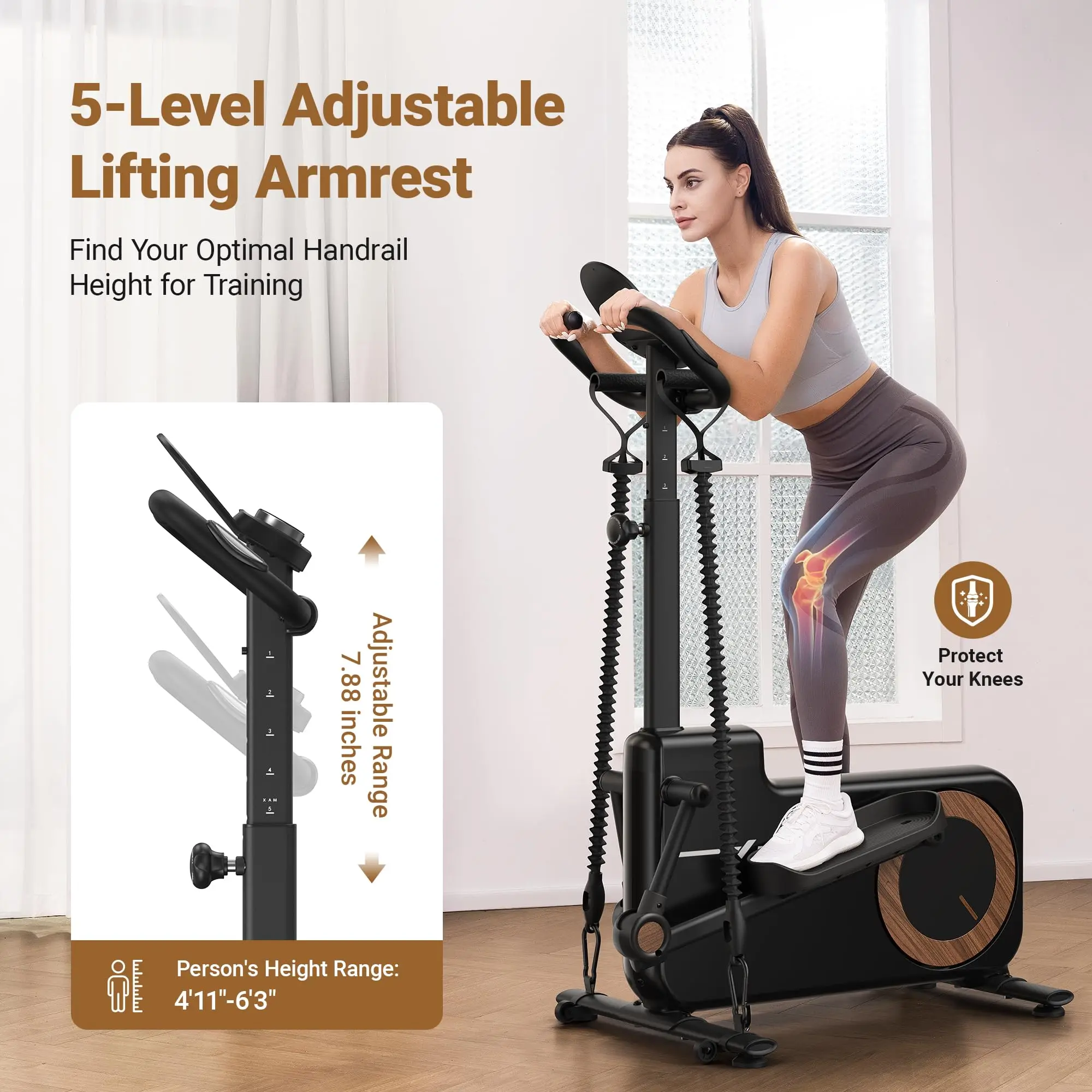 MERACH Elliptical Machines Compact Exercise Machine with App Hyper-Quiet Magnetic Driving System 16 Resistance Levels Trainer