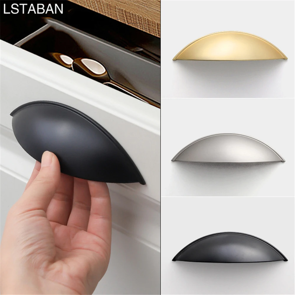 Zinc Alloy Shell Shape Cabinet Handle Semicircular Furniture Hardware Door Knob Kitchen Cabinet Knob Cupboard Wardrobe Push Pull
