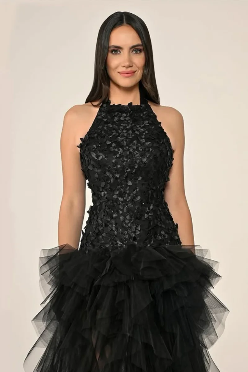 Jessica Black 3D Decalcomanie Abiti da sera Abiti da ballo multistrato in tulle attillati Abiti da festa per donna Abiti da gala personalizzati