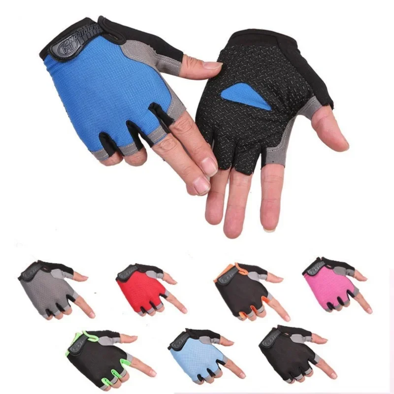 AliExpress Half Finger Gloves Gym Fitness Anti-Slip Women Men Gel Pad Gloves Gym Cycling Fingerless Gloves