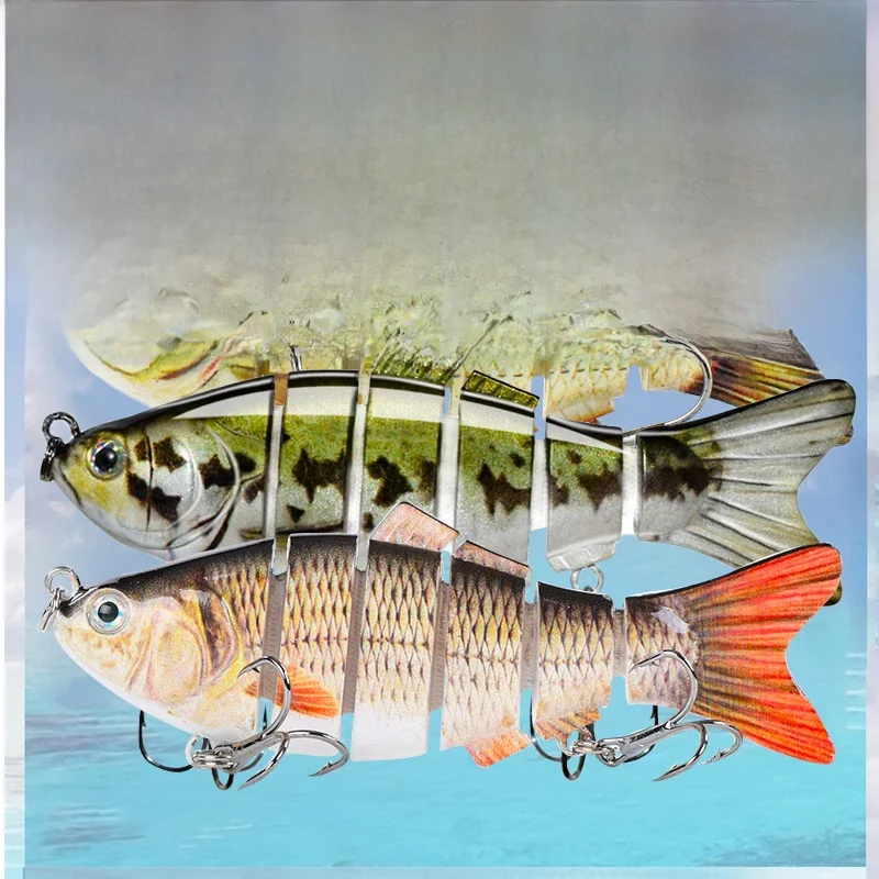 4 Zoll 6 Segmente gegliederte harte künstliche Angelköder Bionic Crankbait Sinking Wobbler Meer Kunststoff Angelzubehör