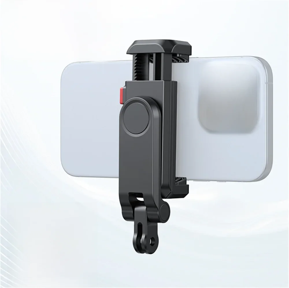 Uchwyt na telefon VRIG z portem GoPro, podwójnym mocowaniem typu cold shoe do iPhone'a, smartfona z systemem Android, adaptera do statywu, mikrofonu i lampy. — zdjęcie produktu 7