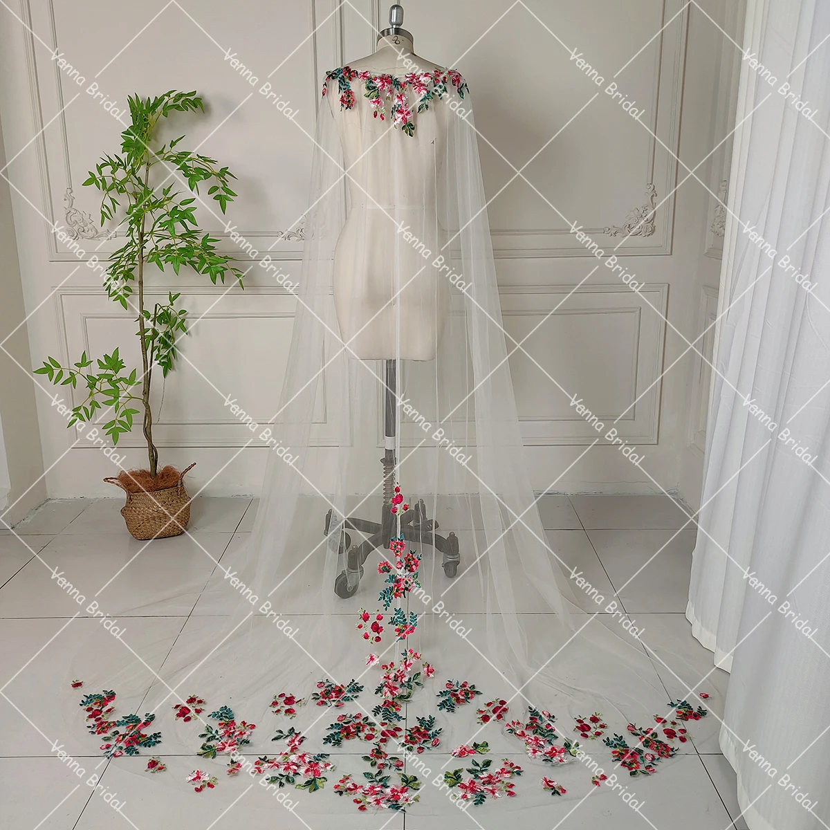 detachable-colorful-2-meters-long-bridal-cape-champagne-tulle-customized-embroidered-removable-cloak-with-hook