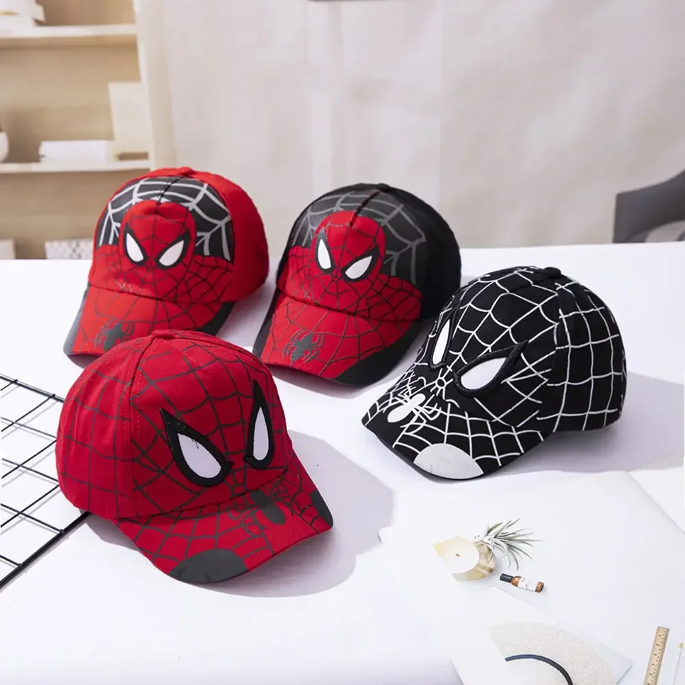 Boné de beisebol do homem-aranha infantil, chapéu hip-hop, snapback, sol, viseira ao ar livre,