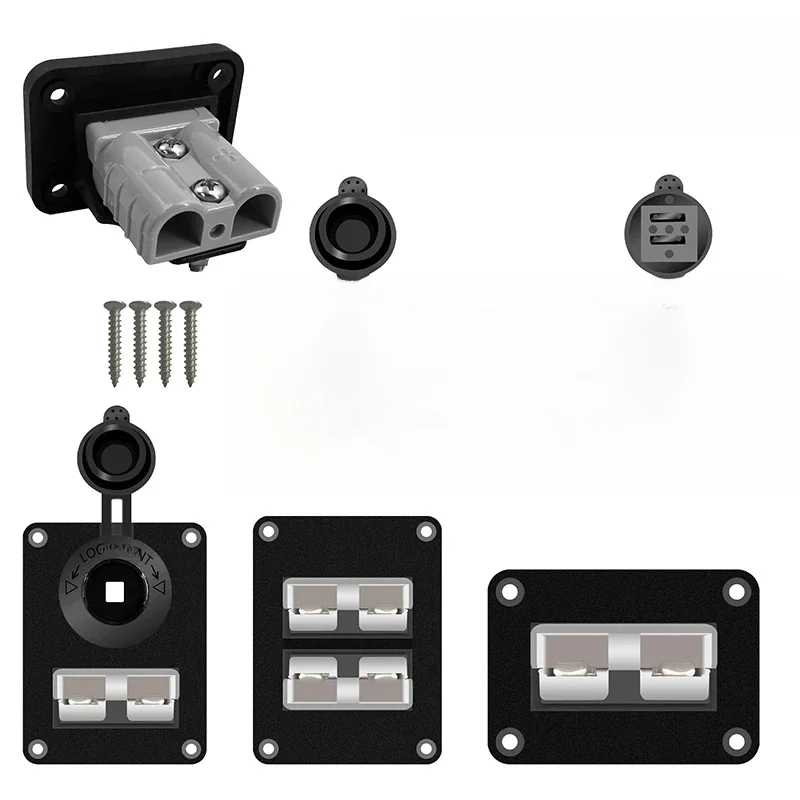 Panneau de support de montage de prise 600V 50 ampères, pour prise Anderson série Anderson SB50, couvercle de panneau de connecteurs pour caravane RV camping-car