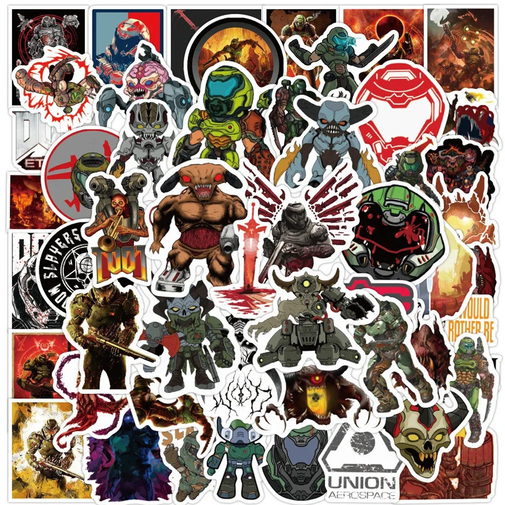 AliExpress 10/30/50PCS Game Doom:Eternal Stickers Laptop Guitar Luggage Skateboard Bike Waterproof Cool