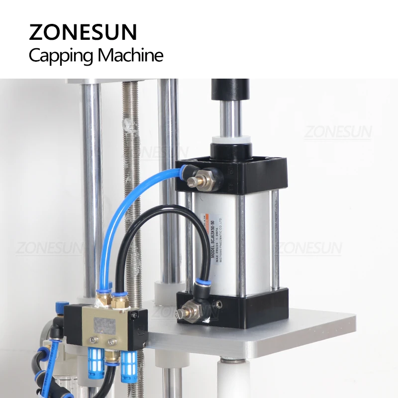 ZONESUN Pneumatic Perfume Glass Bottle Capping Machine Desktop Perfume Collar Small Bottle Crimping Pressing Machine