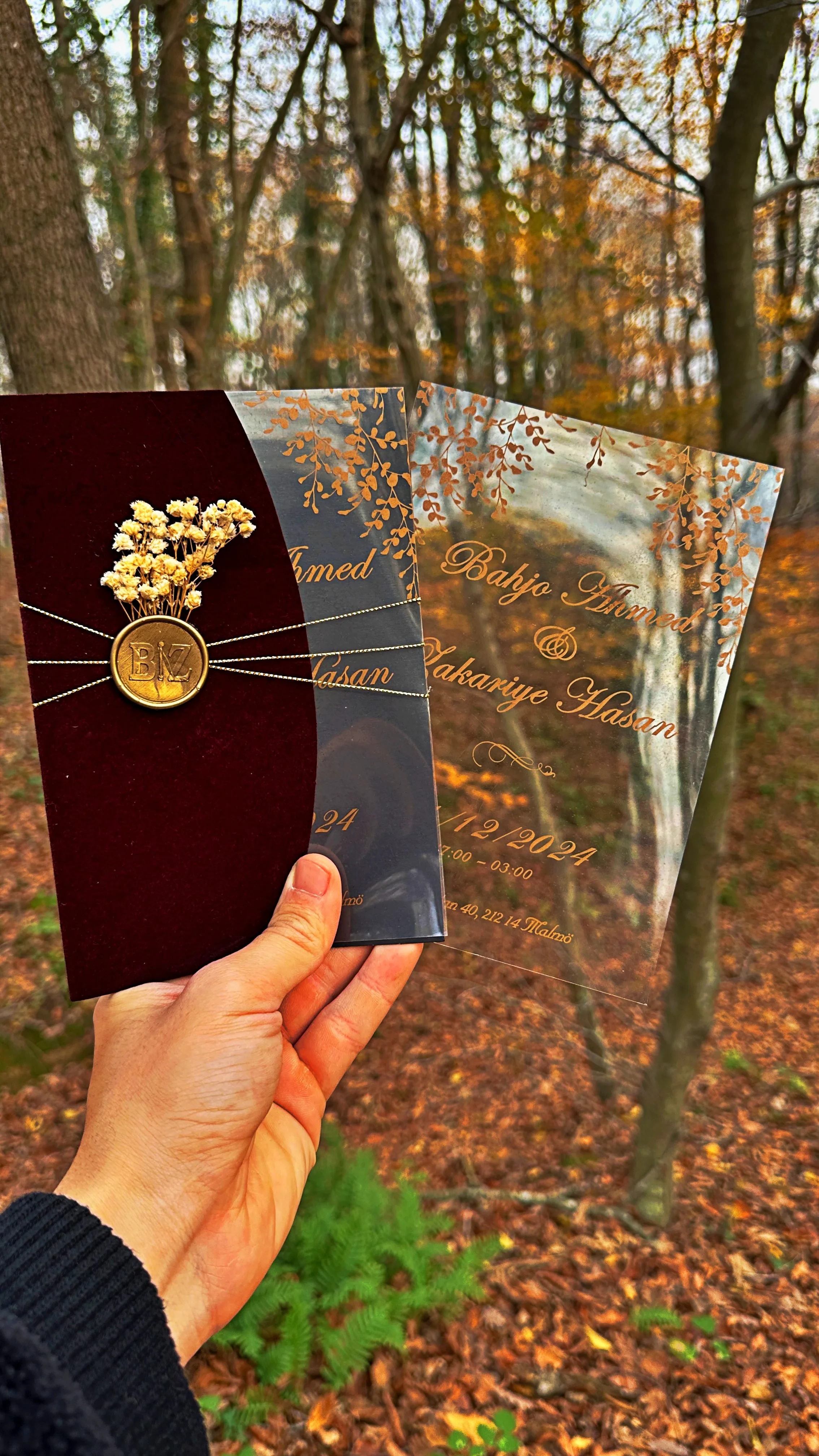 

50 pcs Velvet Envelope Invitation, Wedding Invitation, Acrylic Invitations, Acrylic Gold Invitations, Clear Acrylic Invitation