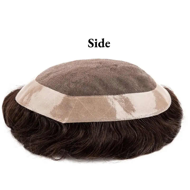 Men Wig Natural Human Hair Toupee Mono Male Wig  Durable Male Hair Prosthesis Toupee Men 6\