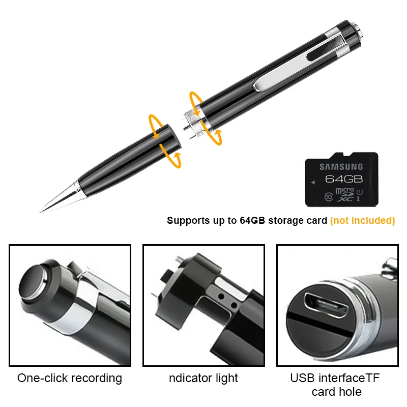 Mini Digital  Business Voice Recorder Pen Professional Audio Sound Recording 32GB Dictaphone