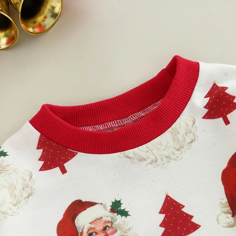 RUEWEY Christmas Newborn Baby Girl Boy Clothes Autumn Winter Bodysuit Baby Stuff Santa Tree Print Long Sleeve Jumpsuit for Kids