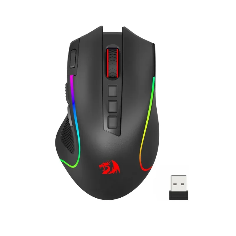 Souris de jeu Redragon M612 PRO BT et 2,4 RVB, souris de joueur optique filaire/sans fil 8000 DPI 11 boutons programmables et 6 modes rétroéclairés