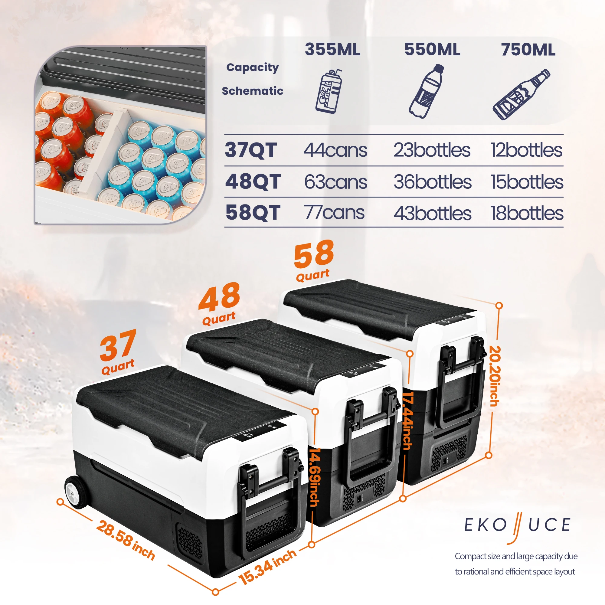 SIMZLIFE 12V przenośny do samochodu sprężarka do lodówki 35/45/55L Mini lodówka chłodnica zamrażarka pojemnik na lód zachować chłód podczas wędkowania na kempingu