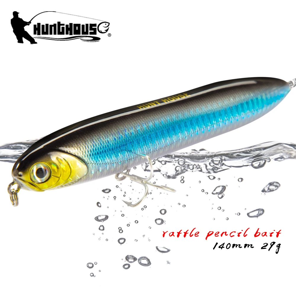 

Hunthouse Рыболовная приманка Chatterbeast жесткая приманка 140 мм/29 г плавающая прогулка собака поверхность морской воблер для морского окуня форель снасти