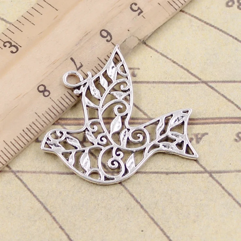 10 sztuk Charms hollow pokój gołąb 36x32mm tybetański brąz srebrny kolor wisiorki antyczny tworzenia biżuterii DIY Handmade Craft — zdjęcie 2