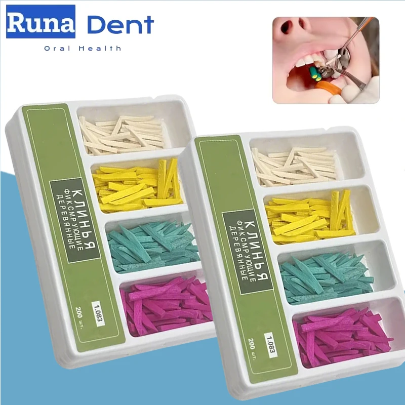 

2set Professional Dental Interdental Wooden Wedges Disposable for Matrix Retention Band Fixing Caries Cavity Preparation