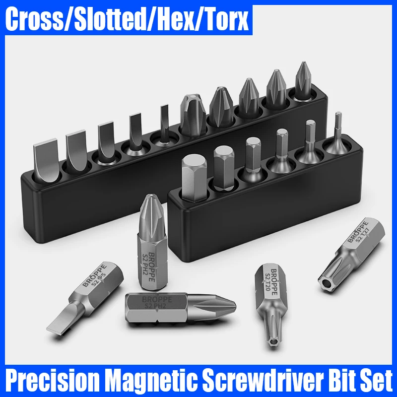 

Screwdriver Bits Set Phillips Slotted Hex Torx Precision Screwdriver Bits Strong Magnetic Screw Driver Kit Bits Mobile Hand Tool