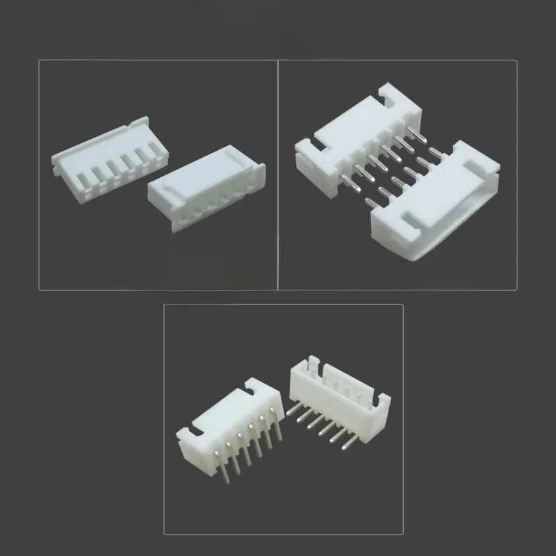 Connecteurs d'en-tête de boîtier mâle et femelle, câble électrique, connecteur de fil électrique, 6 broches, prise JST XH 100, 2.54mm, XH2.54, 2.54 pièces