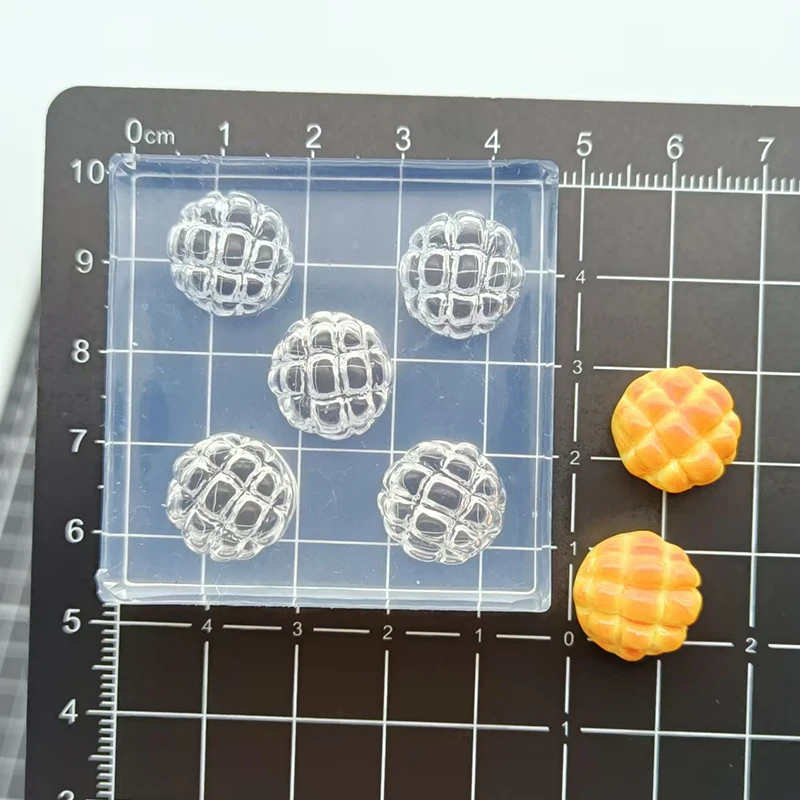 Polymer Clay Mini Pinapple Bread Silicone Mold BJD doll House Food toy DIY molds