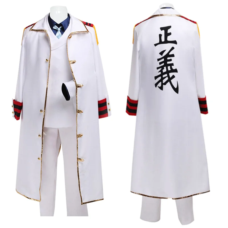 Monkey D Garp Cosplay Costume Garp 1 Piece Garp The Fist Outfit Male Marine General Uniform with Justice Coat Con Apparel