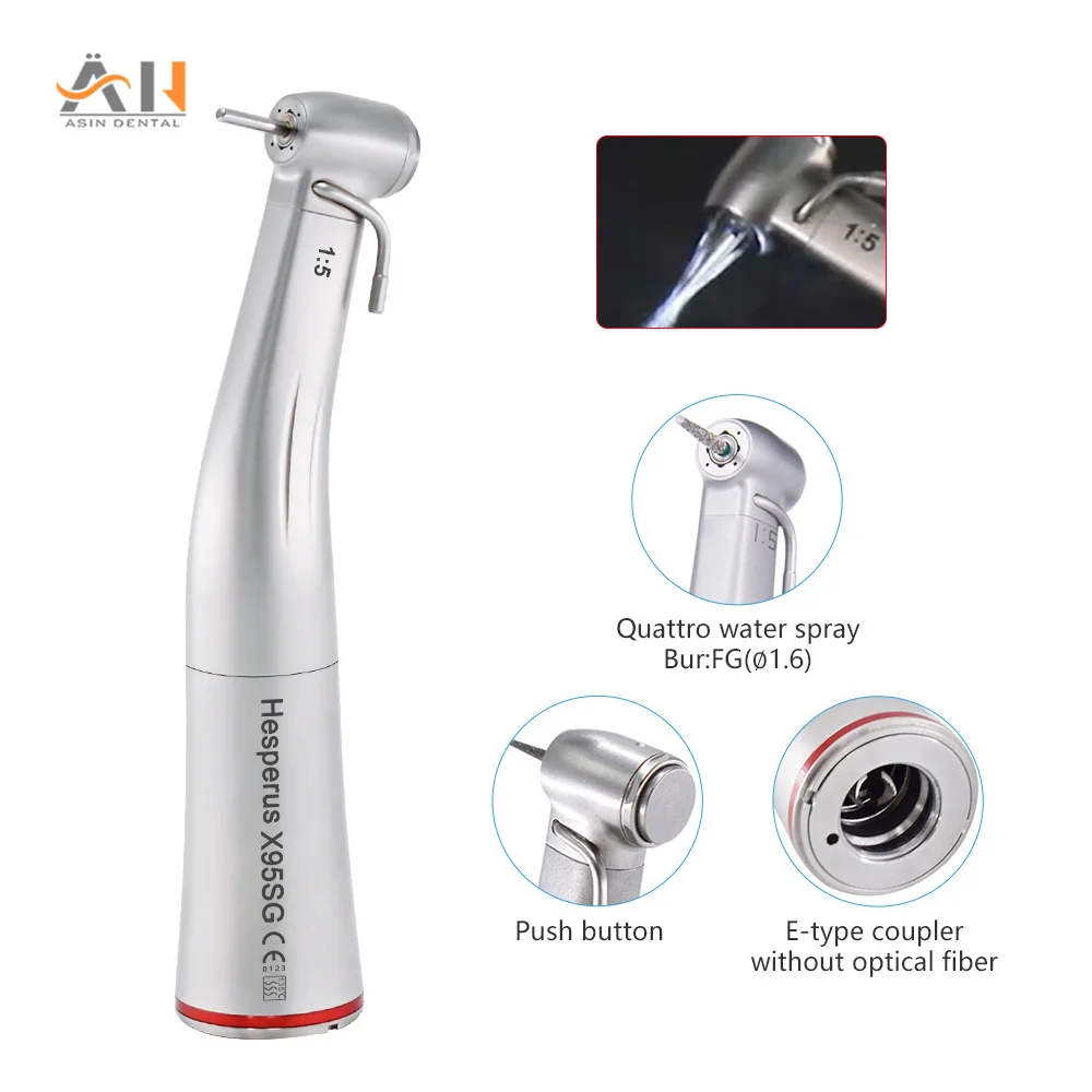 

1:5 Increasing Contra Angle Handpiece Red Ring Contra Angle Handpiece With External Irrigation Water For Implant