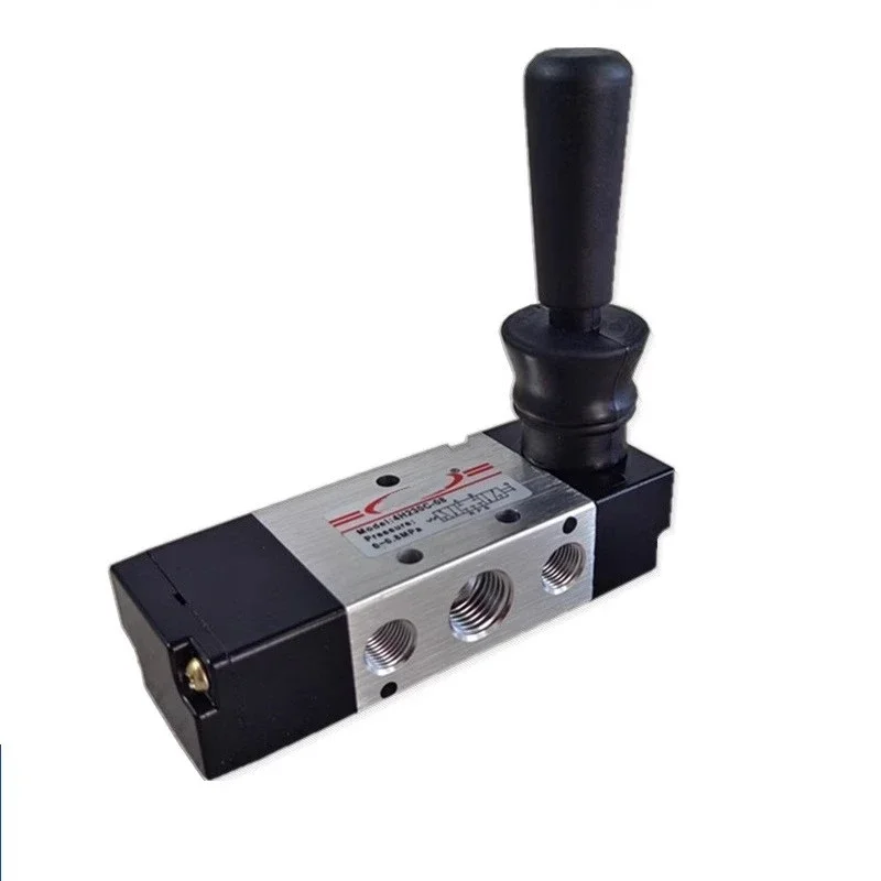 Vanne pneumatique à levier manuel, 5 voies, 3 positions, 1 pièce, 4H230C-08