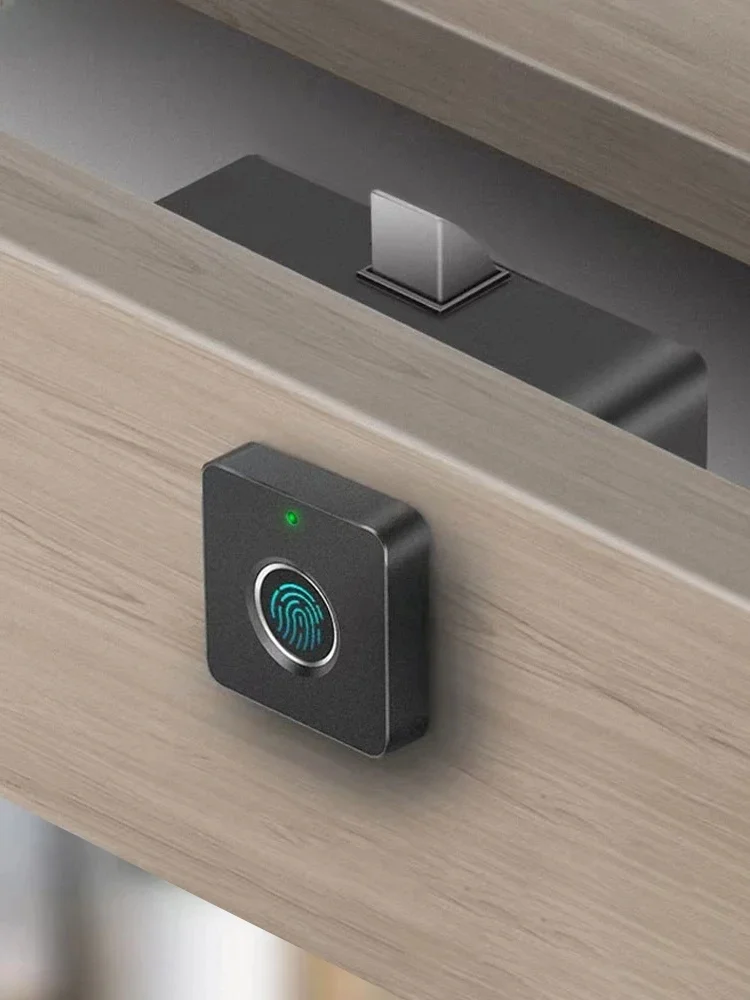 NAIERDI Intelligentes biometrisches Schrankschloss, schwarz, schlüssellose Fingerabdruckschlösser, Diebstahlsicherung, Türschloss, versteckte Aktenschublade, Kleiderschrank-Hardware