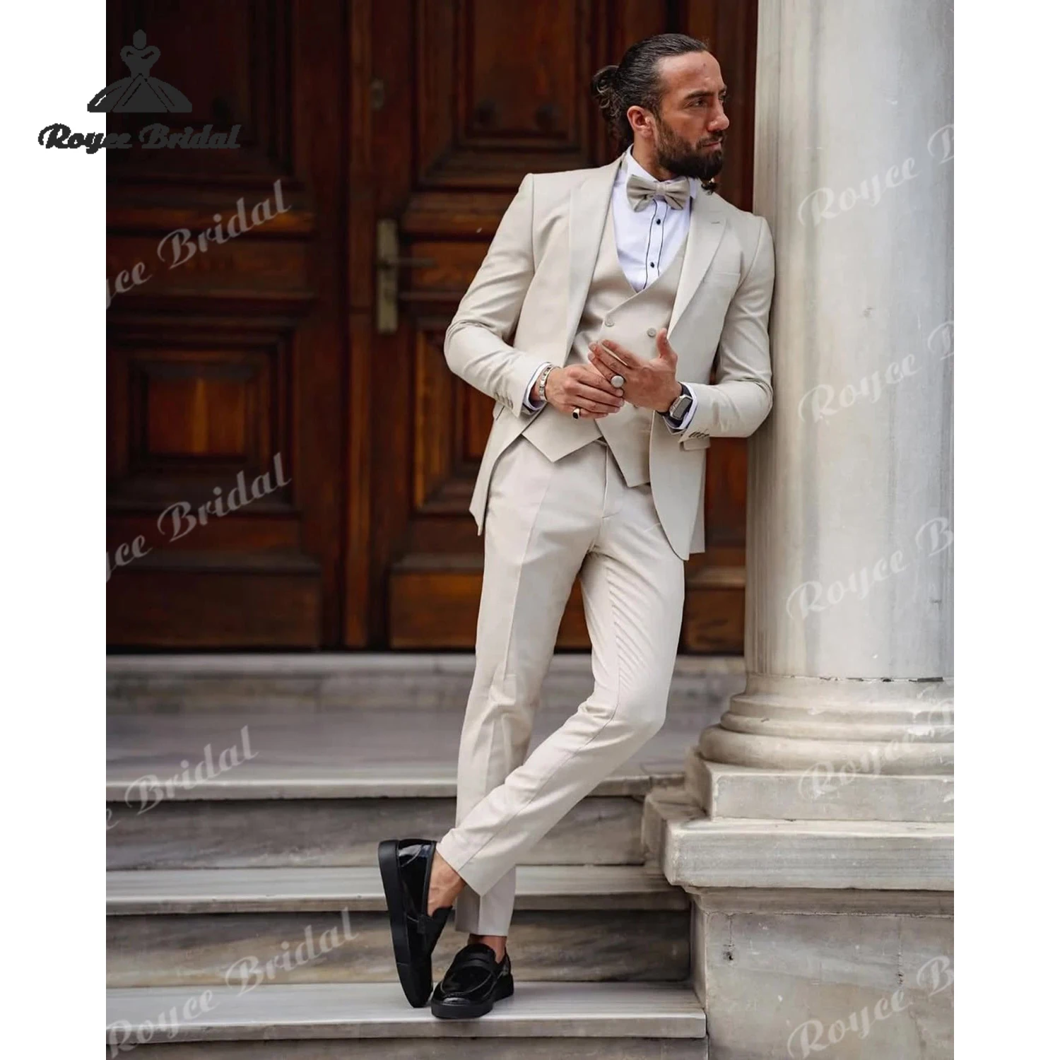 Abito da sposa da uomo monopetto in tre pezzi 2026 Abito da sera da lavoro con risvolto a punta Abiti personalizzati para hombre