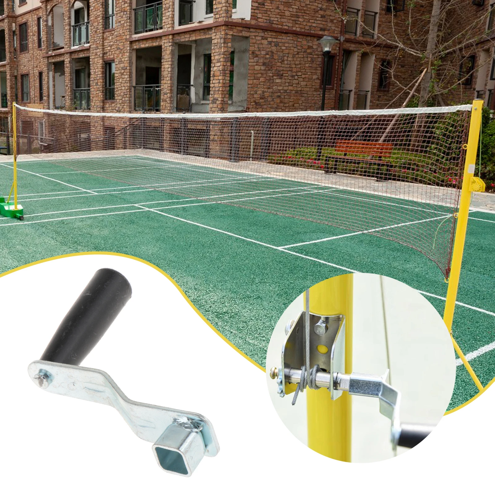 

Металлическая волейбольная сетка премиум-класса, сменная ручка натяжителя, простая установка, ручная рукоятка для регулируемых волейбольных палок, сверхмощная