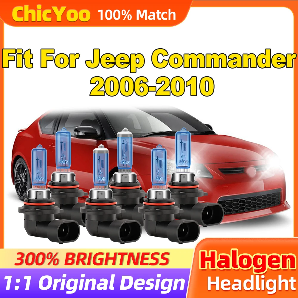 

Fit For Jeep Commander 2006 2007 2008 2009 2010 300W Halogen Headlight Bulbs 36000LM HID Xenon Lights 12V 6500K Turbo Auto Lamps