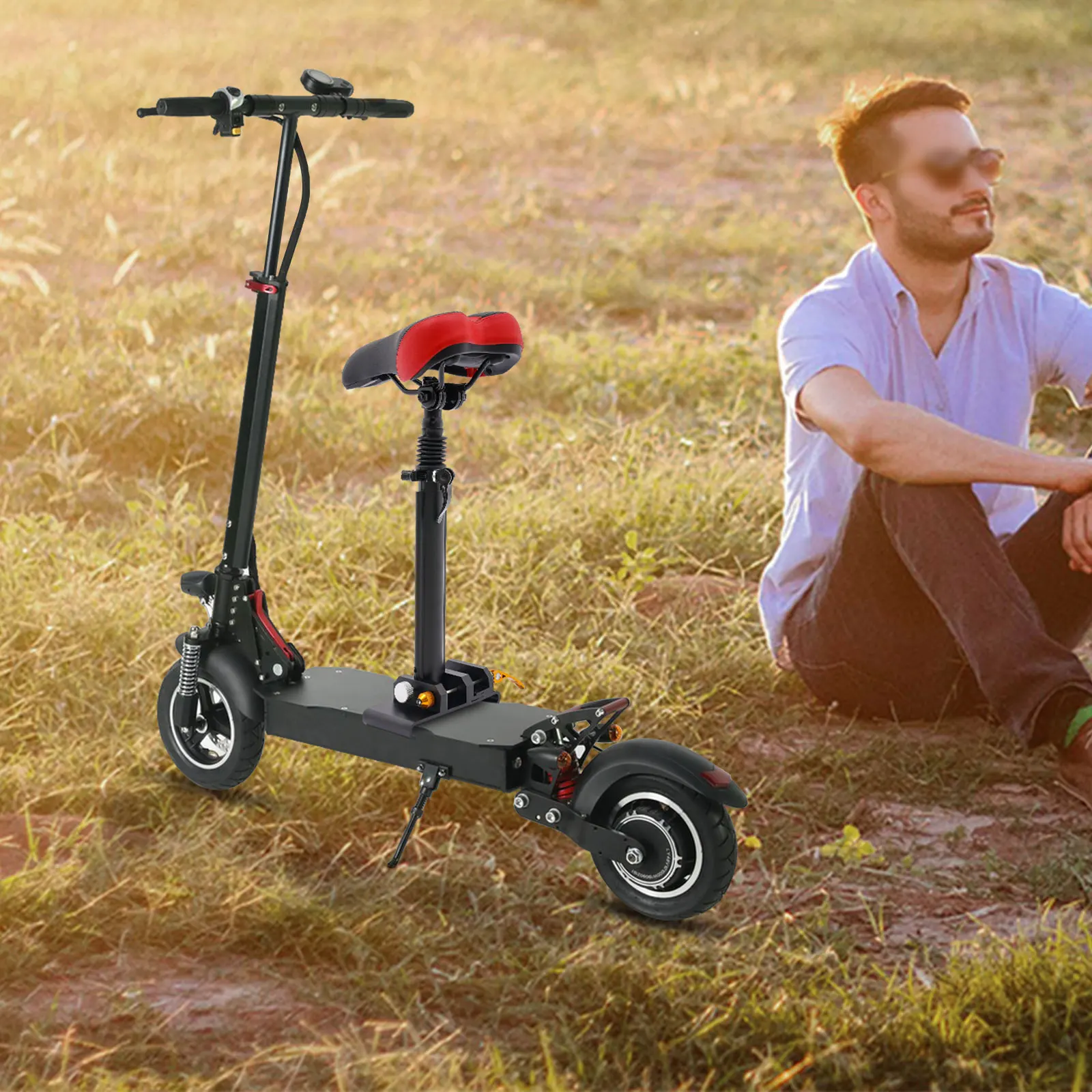 

Universal Scooter Seat Cushion Saddle Foldable Height Chair Adjustable Shock Absorption Electric Scooter Folding Saddle Seats