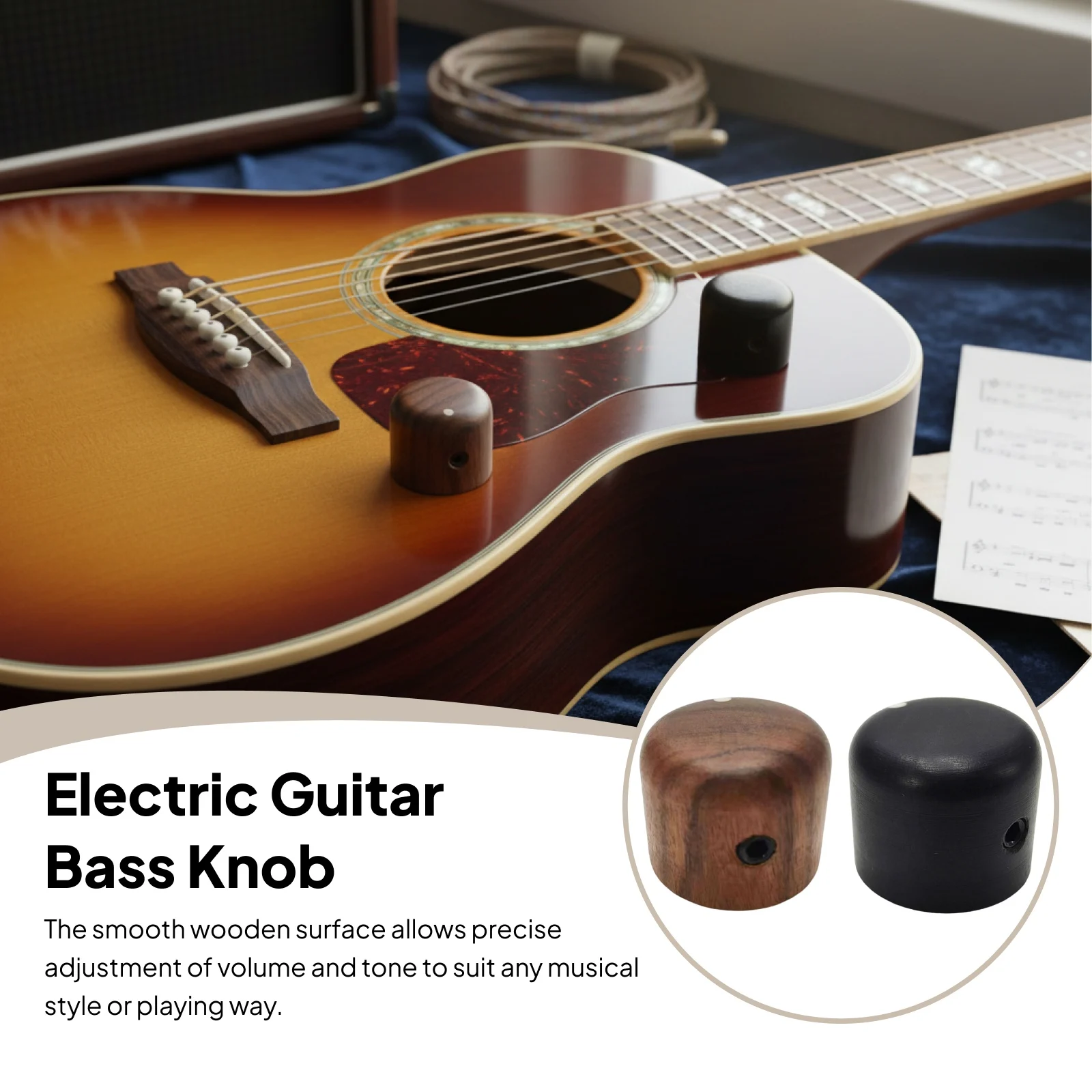 الغيتار الكهربائي باس مقبض الجهد غطاء العالمي حجم لهجة التحكم المقبض استبدال لجزء الآلات الموسيقية