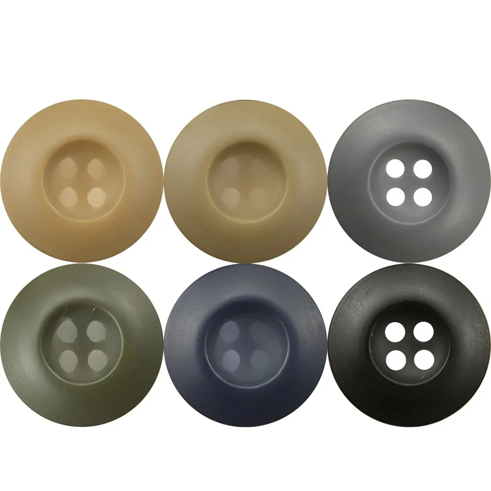 Veste en velours côtelé vert armée, boutons en résine, kaki, bleu foncé, pantalon de costume, boutons noirs, 15mm/18mm/20mm