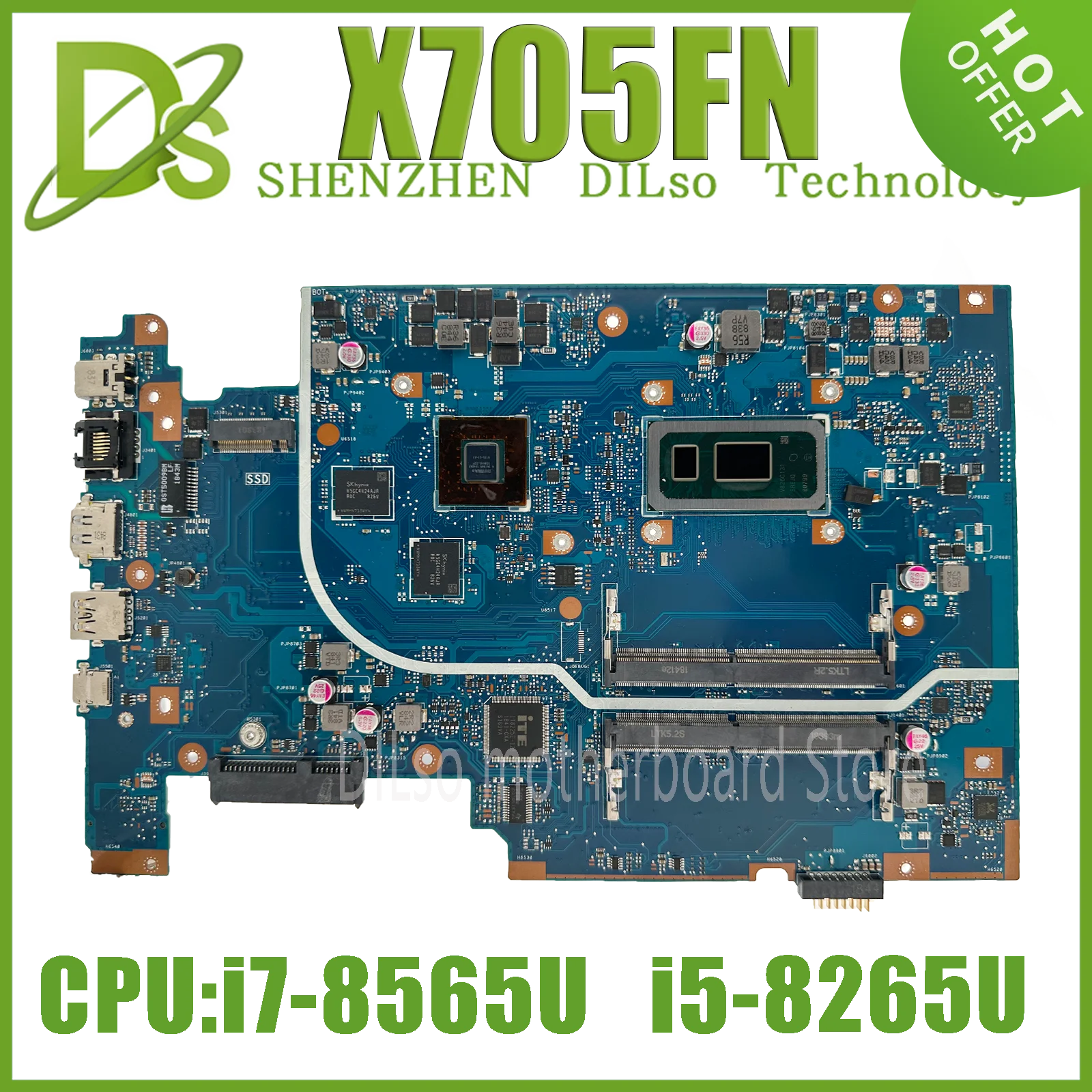 KEFU X705FN Mainboard For Asus Vivobook Pro 17 X705F N705F Laptop Motherboard With i5-8265U i7-8565U MX150-2G/4G DDR4 100% Test