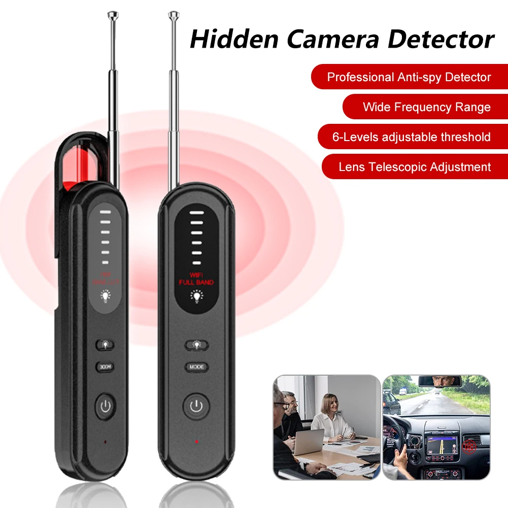 Hidden Camera Detector Bug Detector Anti-Spy GPS Tracker Detector 6 Sensitivity Levels RF Signal Detector For Home Office Travel