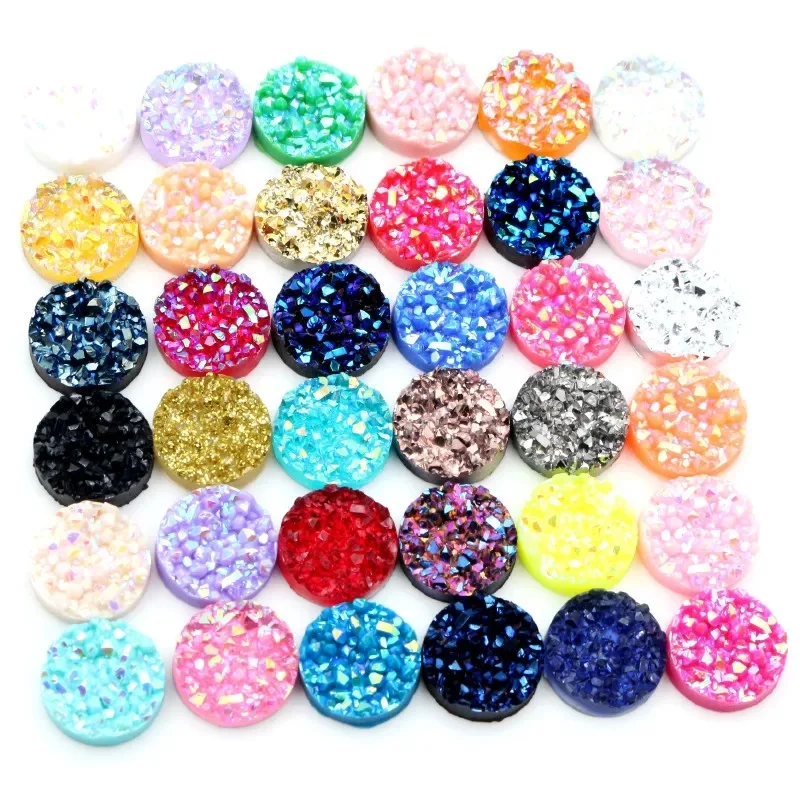 Nowa moda 40 sztuk 8mm Mix kolorów AB naturalna ruda Style mieszkanie powrót kaboszony z żywicy dla bransoletka kolczyki akcesoria — zdjęcie 2