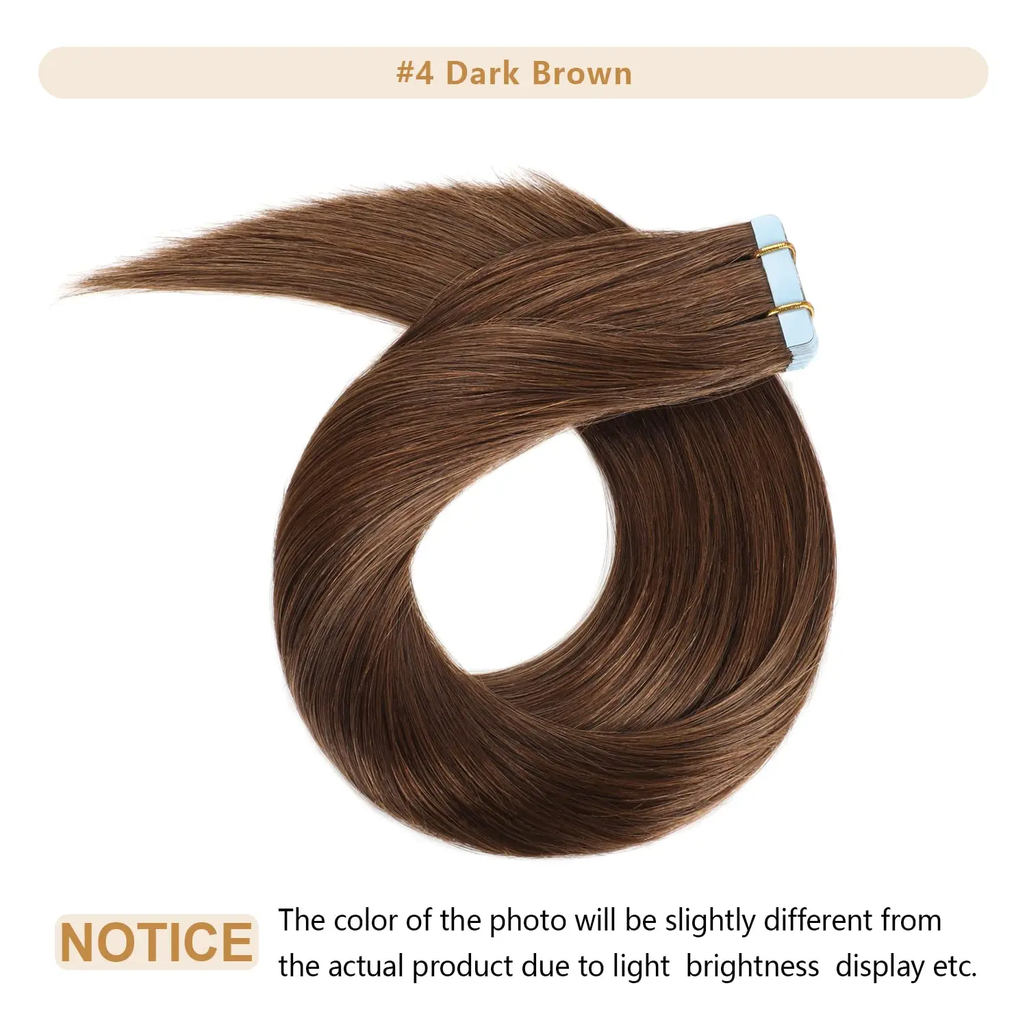 20Pcs/Pack Straight Tape In Hair Extensions 100% Cuticle Remy Hair Skin Weft Adhesive Hair Extension Seamless Invisible Brown