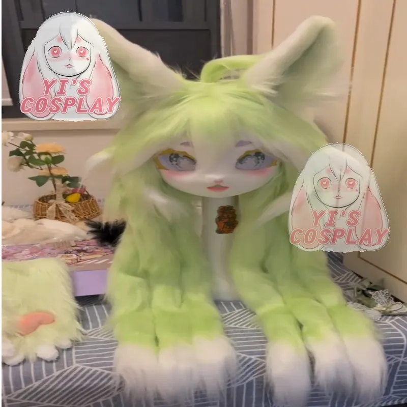 

Yis cosplay Custom Furry head Kigurumi Head Cosplay Kemono Fursuit Handmade Headsets Beast Customized Fursuit Kemono Head