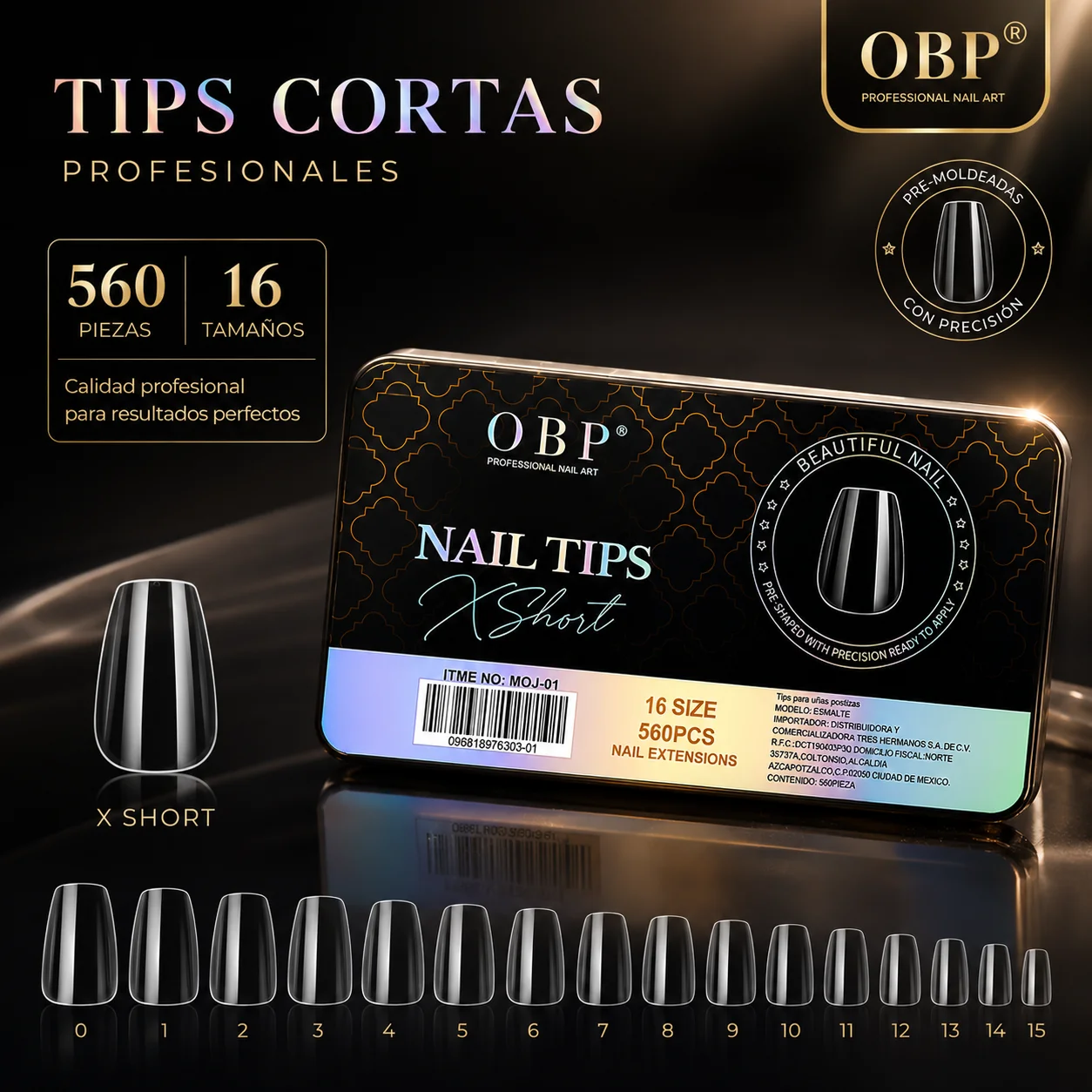 Tips Soft Gel Uñas Postizas，puntas de uñas cortas，Puntas de uñas suaves que se doblan sin dejar marcas.Diferentes Modelos Y Tamaños Obp